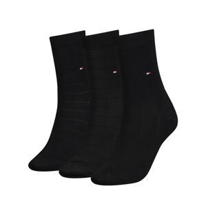 Tommy Hilfiger dámské černé ponožky 3 pack - 39/42 (002)